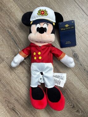 Disney Cruise Line Captain Minnie Plush - Red, White, Black